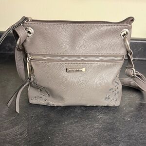 Rosetti Taupe Crossbody Bag with Floral Accents